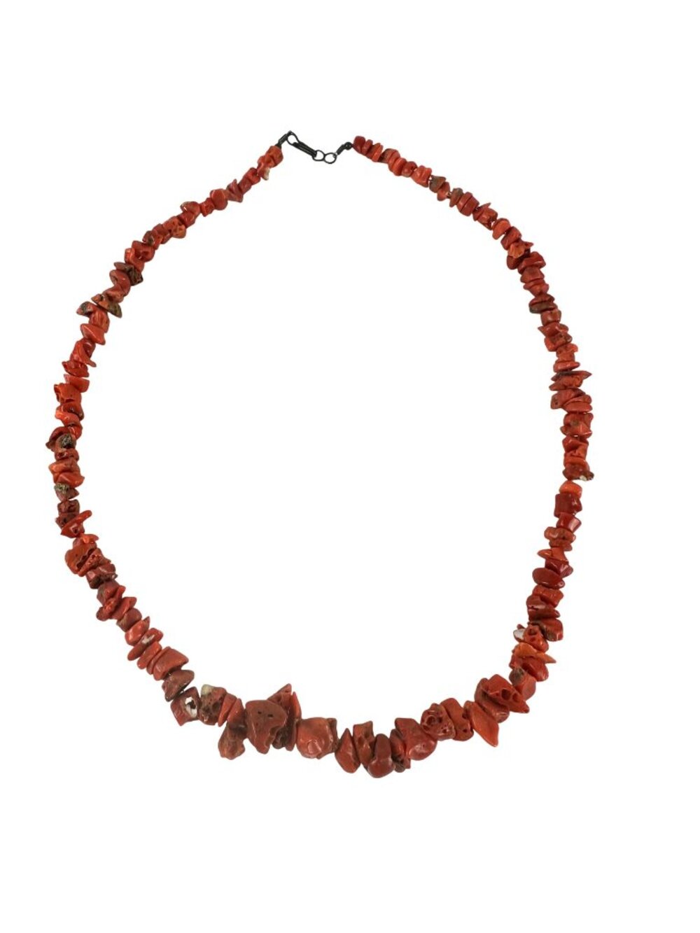 Vintage 22" Graduated Coral Chip Bead Necklace